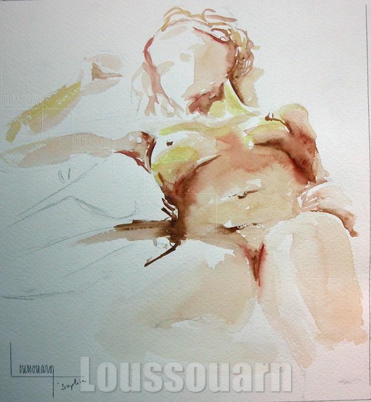 Croquis nu endormi