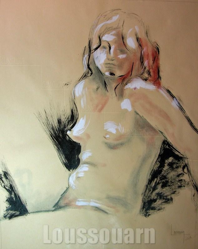 Croquis Nu encre de Chine