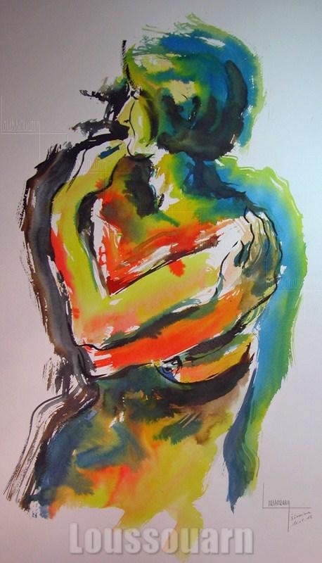 Encre croquis de nu