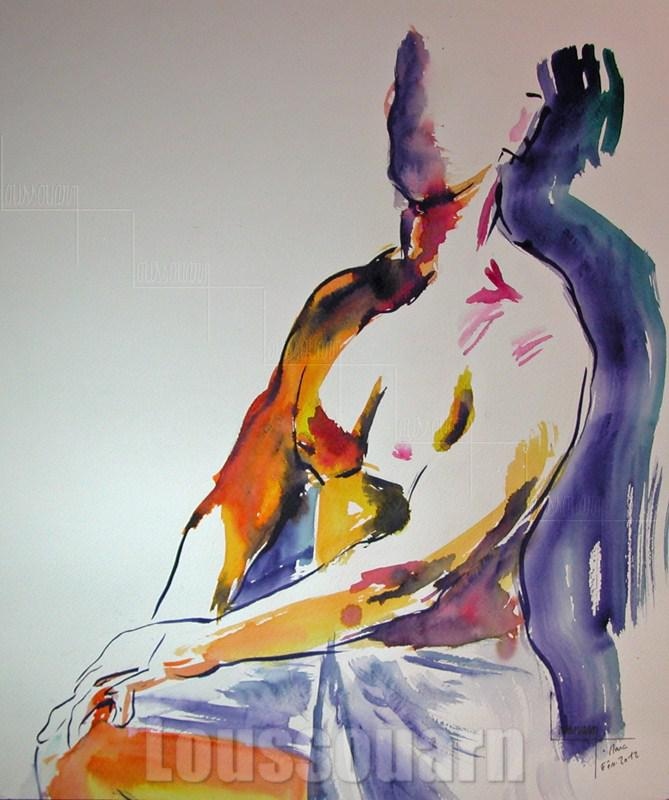 Encre croquis de nu masculin