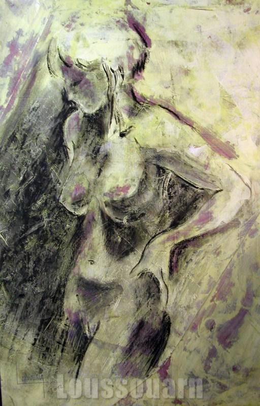 croquis acrylique et fusain