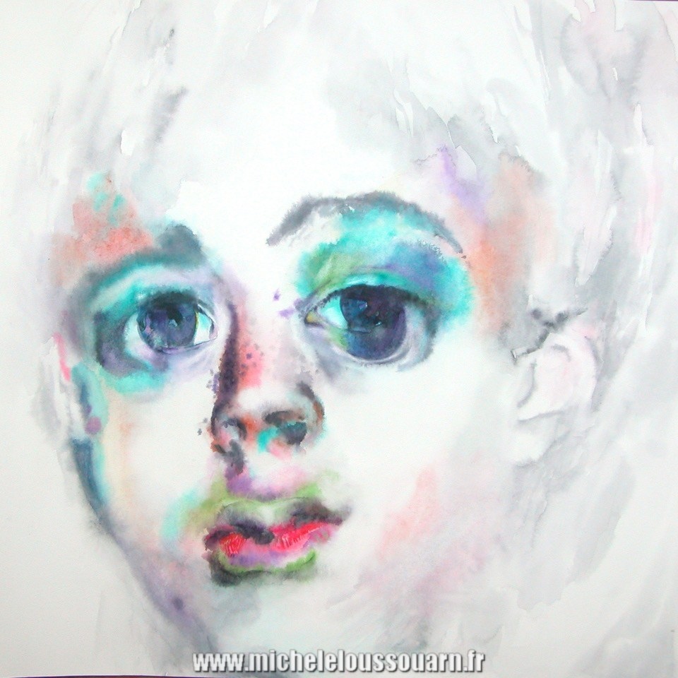 Portrait aquarelle expressionniste (alt)