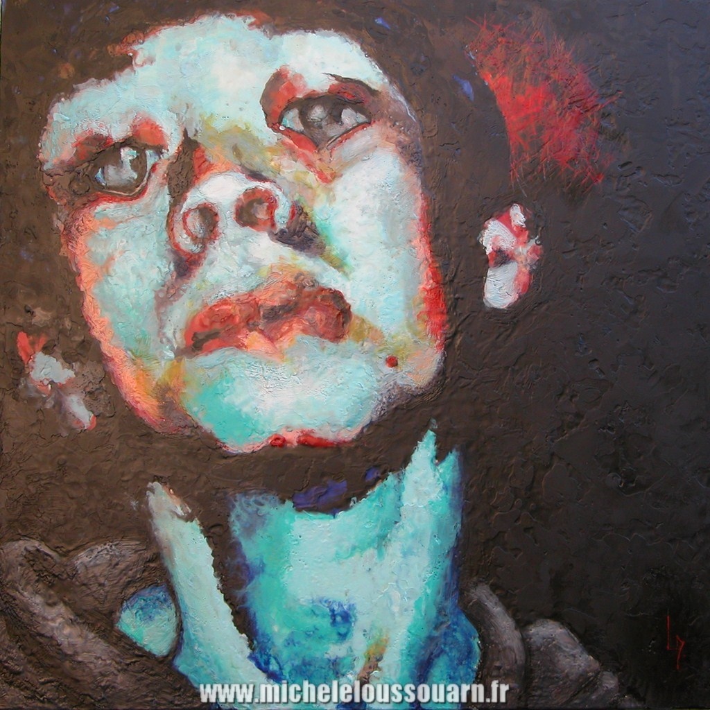 visage expressionniste peinture à la cire (alt)