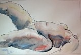 Aquarelle croquis femme nue