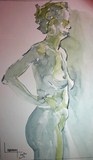 Aquarelle Nu vert
