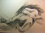 fusain nu femme