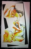 Croquis jaune orange nu masculin