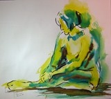 Nu vert aquarelle