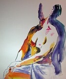 Encre croquis de nu masculin