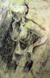 croquis acrylique et fusain