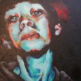 visage expressionniste peinture à la cire (alt)
