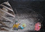 tableau sur bois à la cire d'abeille (alt)